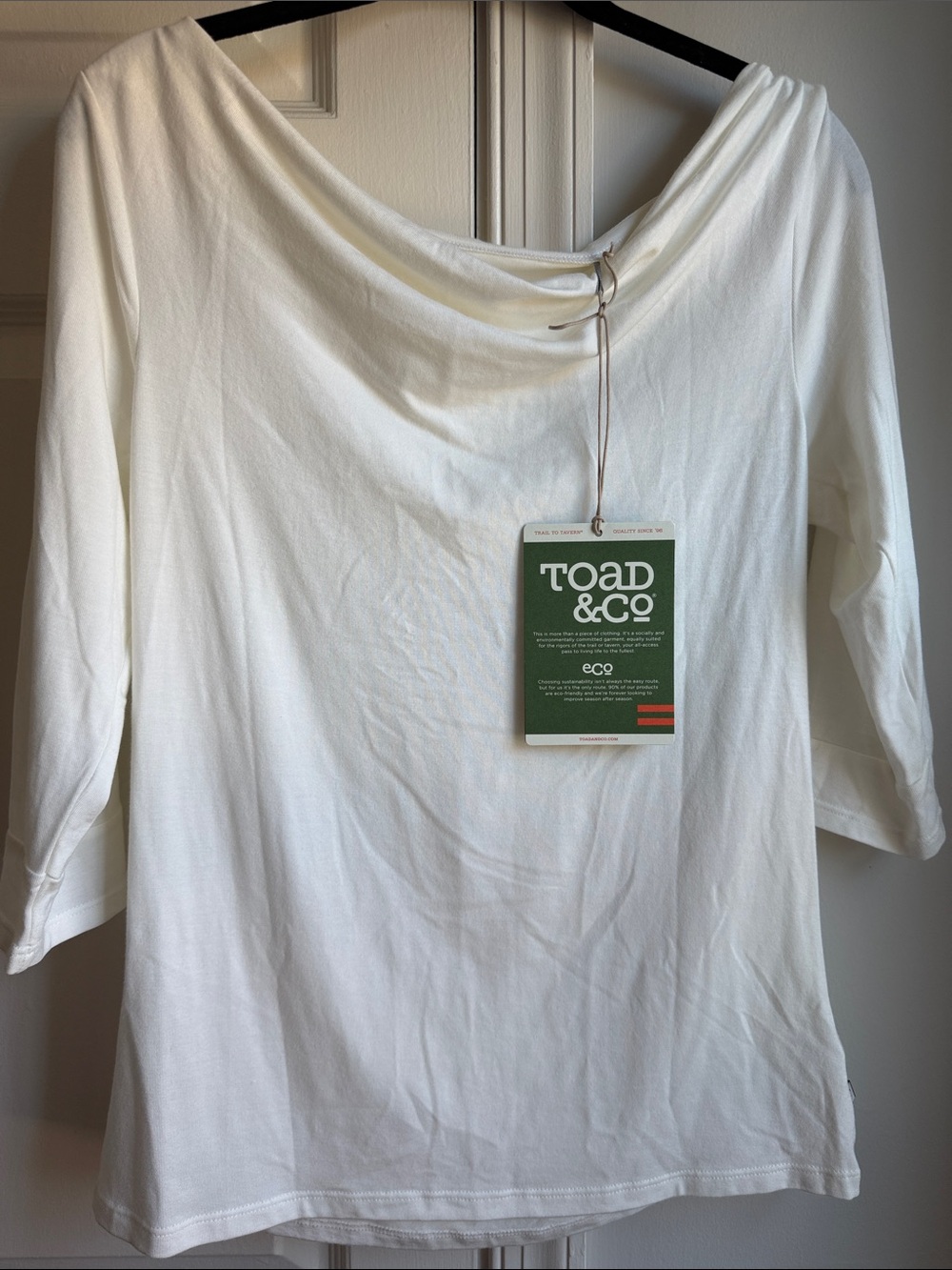 NWT Toad&Co Bel Canto 3/4 Sleeve Drape Neck Top